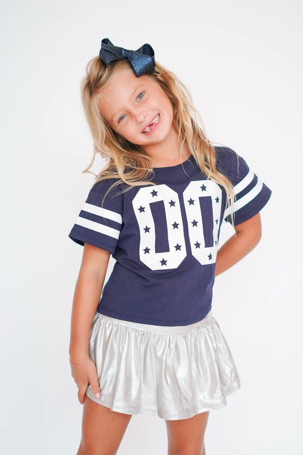Girls Palm Smiley in Glitter on Pink Boxy Tee by Azarhia main image 0