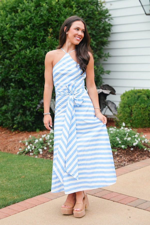 Harbor Stripe Dress White/Blue / Large
