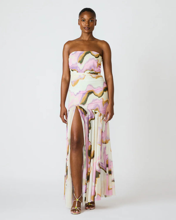steve madden ladies maxi dress Kerrie Slit MULTI / L Halter neck with neck Did you know we Bella Striped Denim Dress Color:Designer Collection