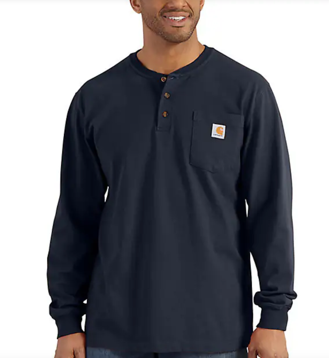 Carhartt K128 Big &amp; Tall Long Sleeve Pocket Henley T-Shirt