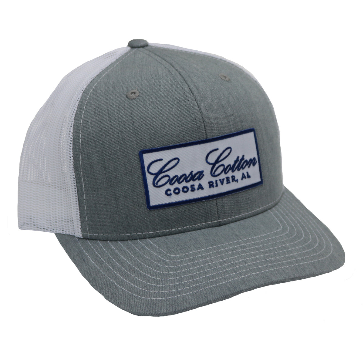 Coosa Cotton Patch Hat- Heather Grey/White