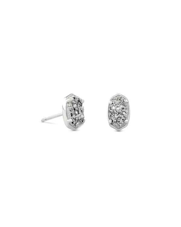 Emilie Silver Stud Earrings in Platinum Drusy | Kendra Scott main image 1