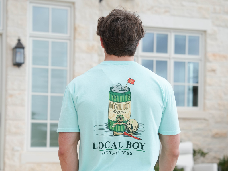 Boys back of shirt 'local boy'