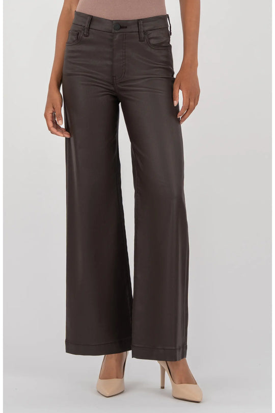 Kut Meg High Rise Fab AB Wide Leg Faux Leather Pant
