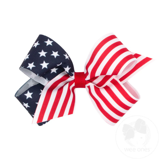 Girls' Wee Ones Medium Stars And Stripes Bow