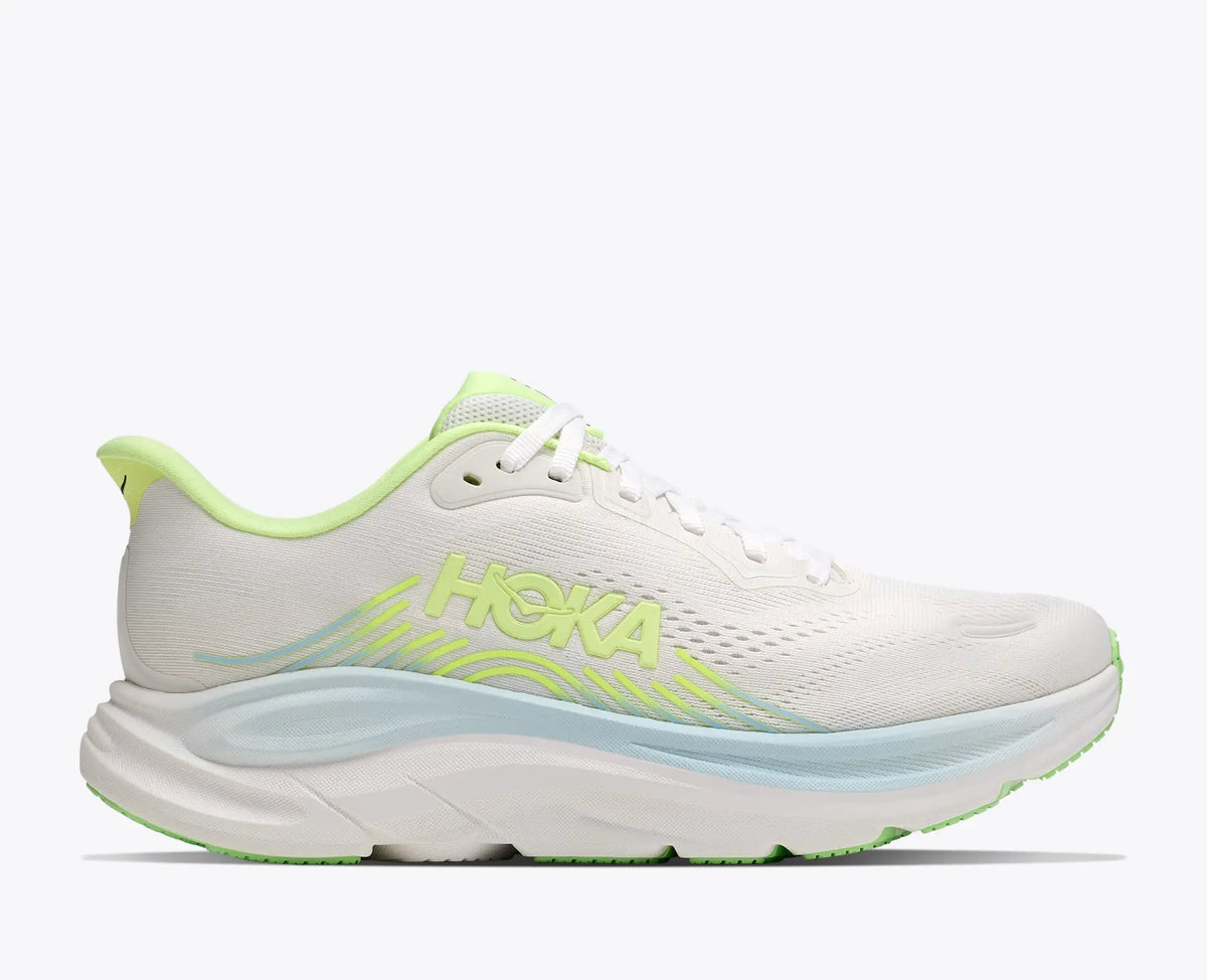 hoka white and yellow sneaker