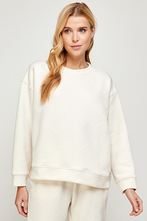 Textured Sweatshirt- Plus