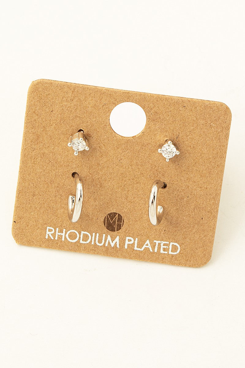 Four Piece Post Stud Earrings