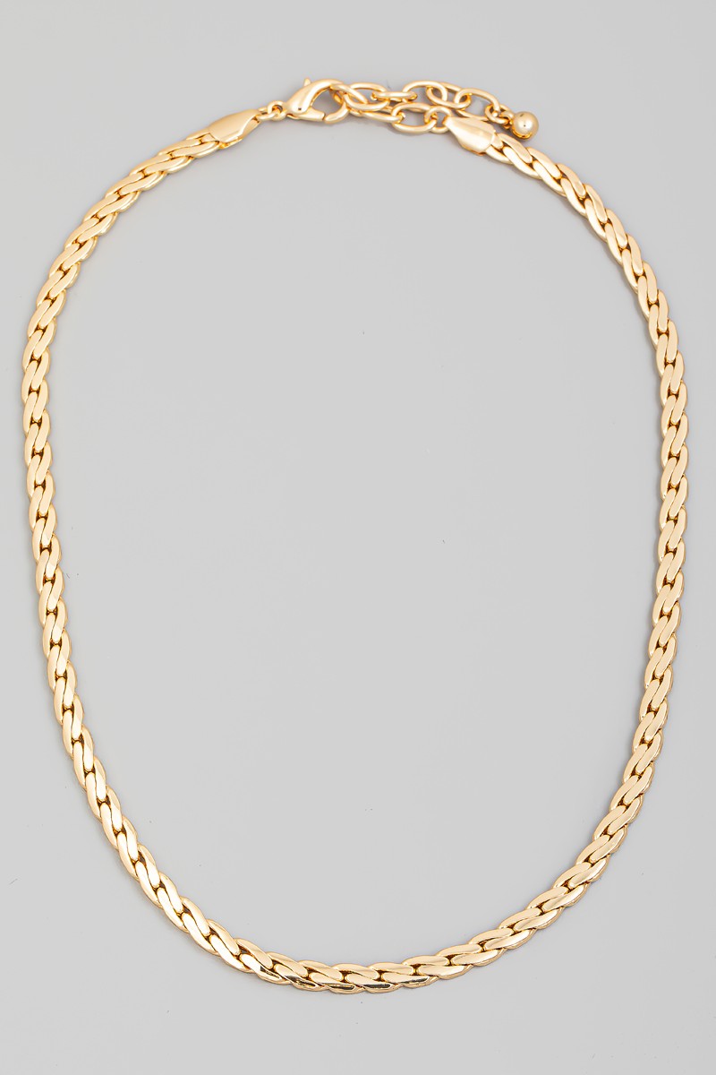 Flat Rope Chain Link Necklace