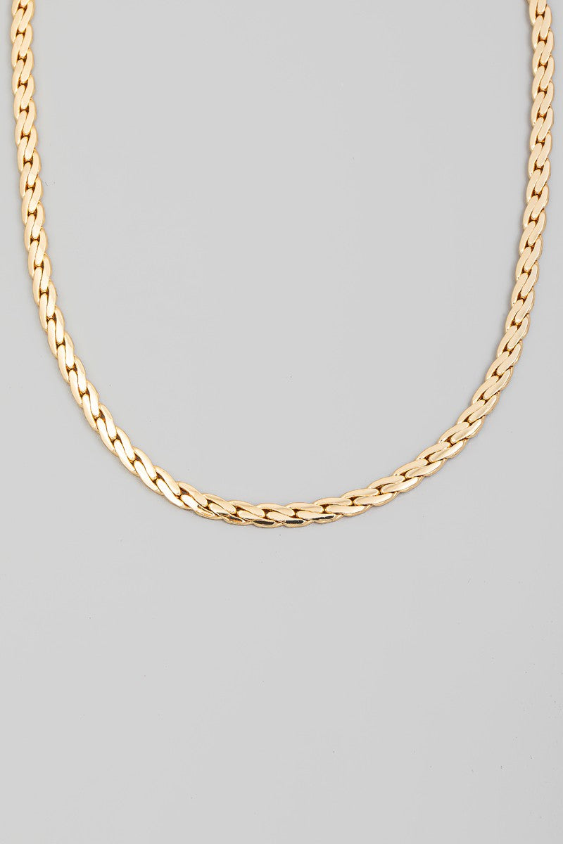 Flat Rope Chain Link Necklace