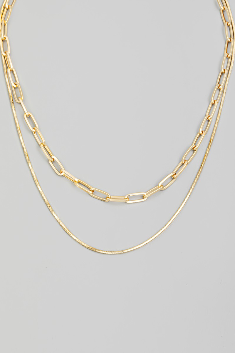 Double Chain Layered Necklace