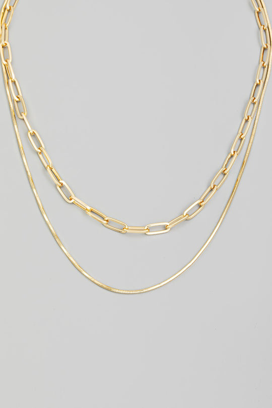 Double Chain Layered Necklace