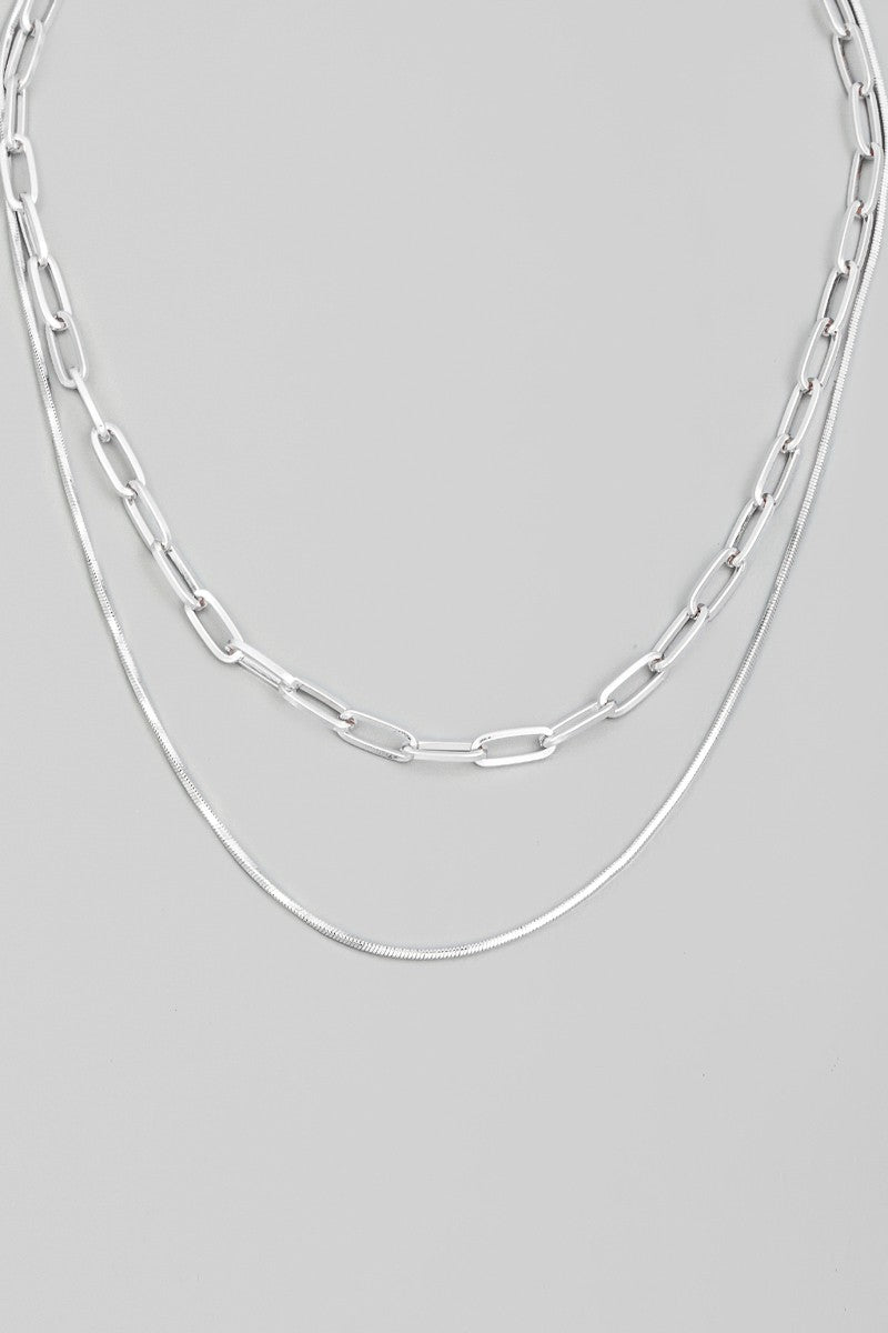 Double Chain Layered Necklace