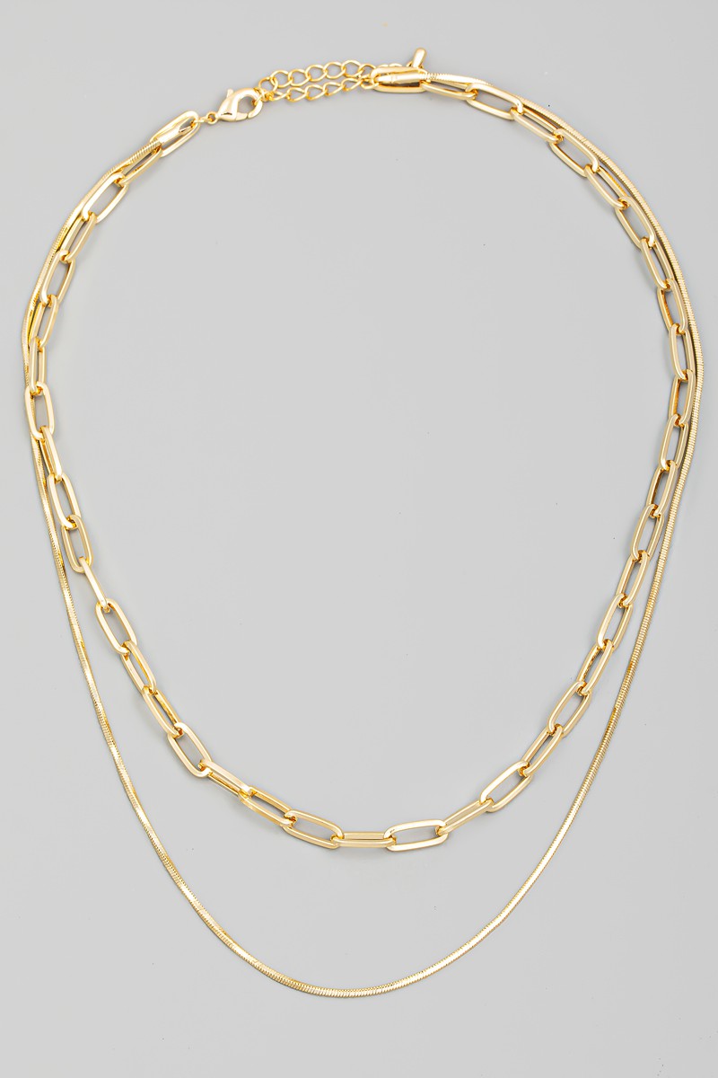 Double Chain Layered Necklace