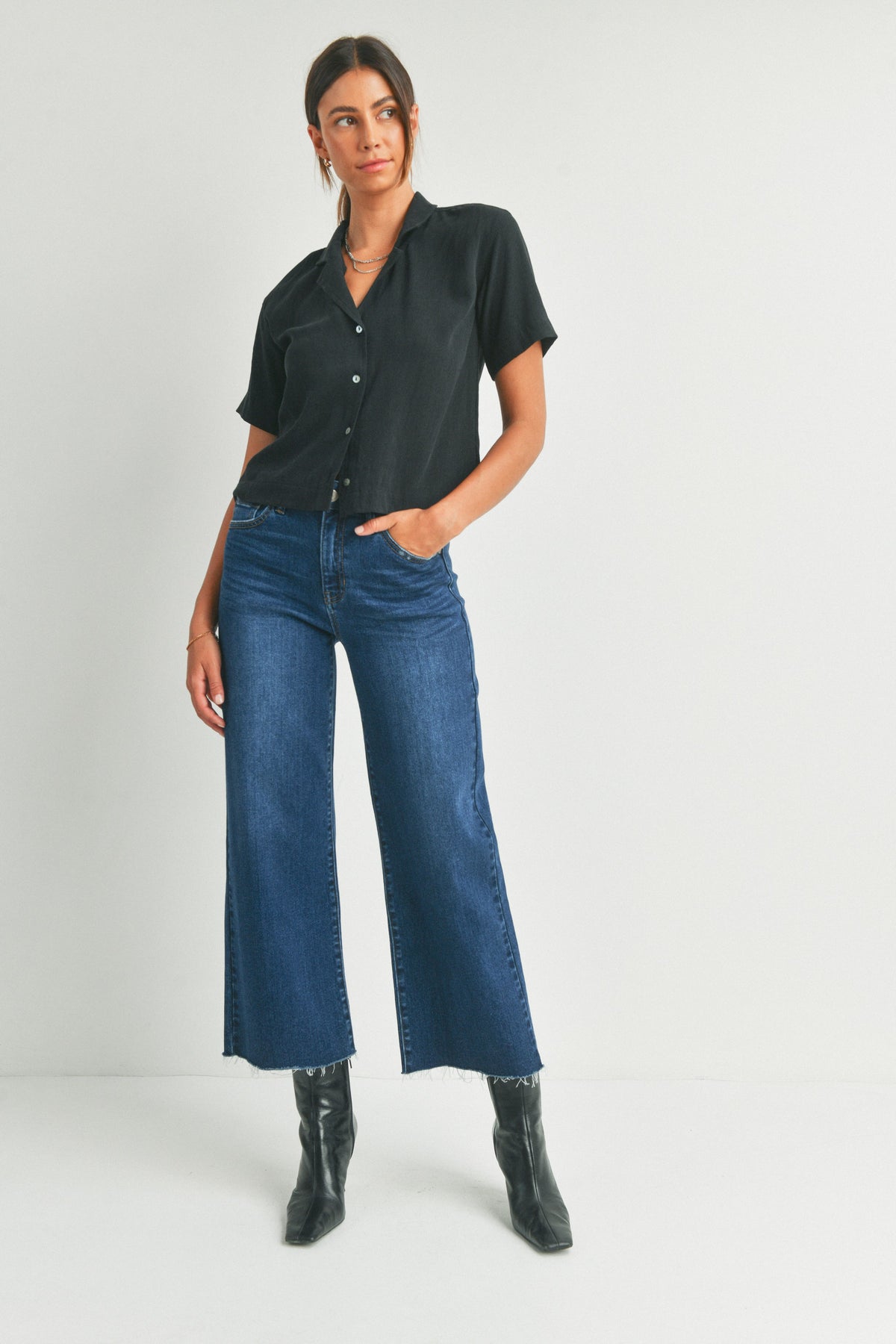 Just Black Slim Wide Leg Jeans