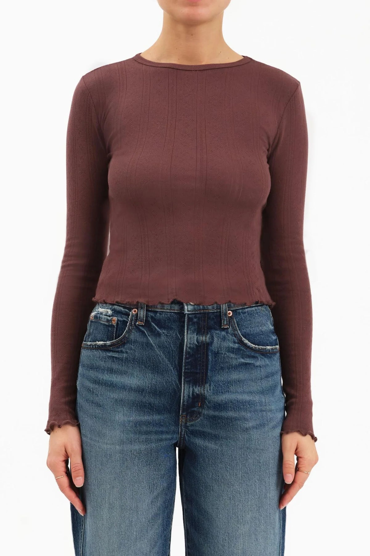 Daze Waverly Everyday Pointelle Crewneck Tee