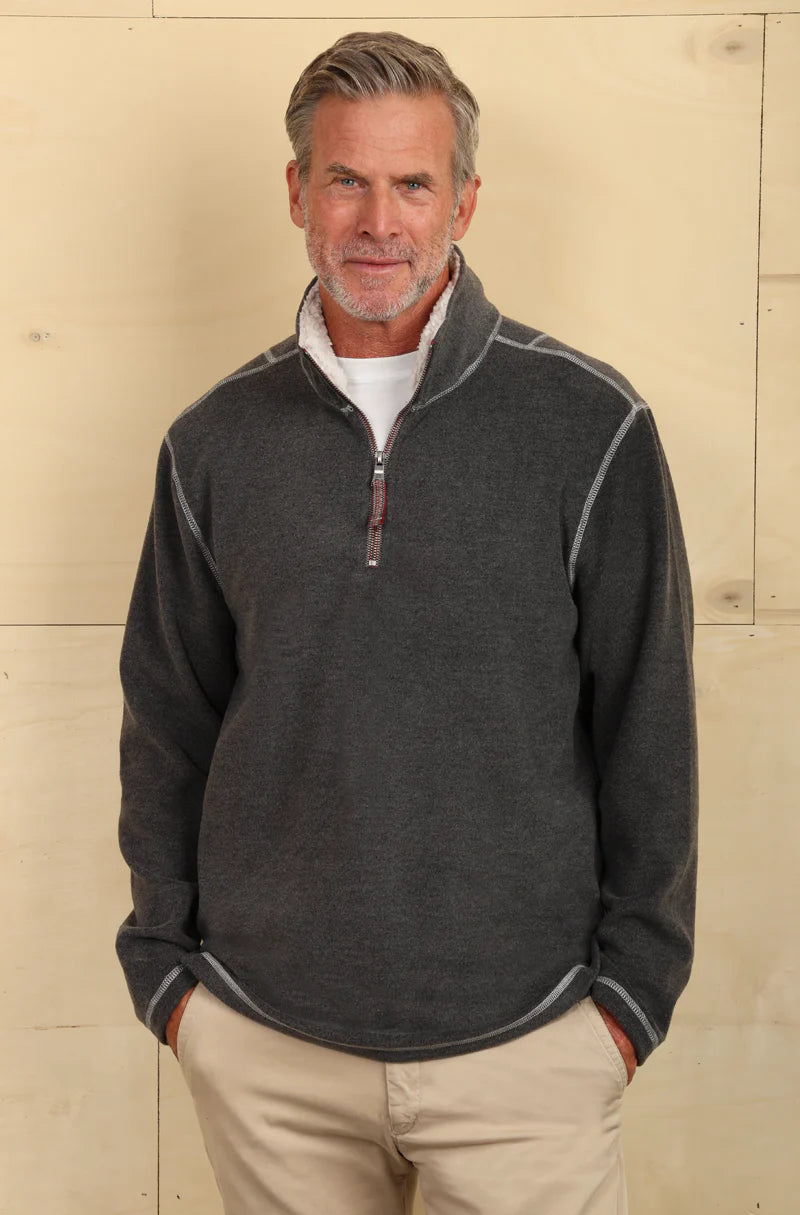 True Grit Melange Soft Fleece 1/4 Zip Pullover