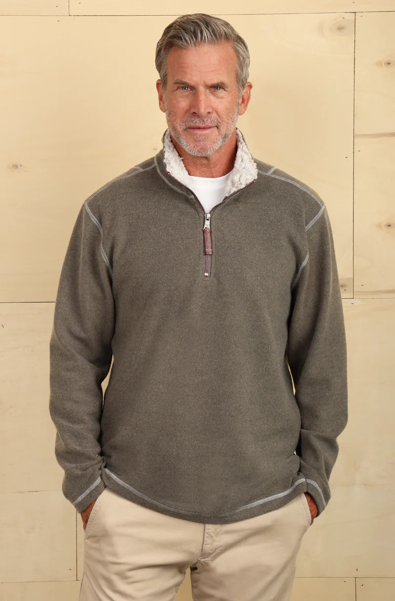 True Grit Melange Soft Fleece 1/4 Zip Pullover