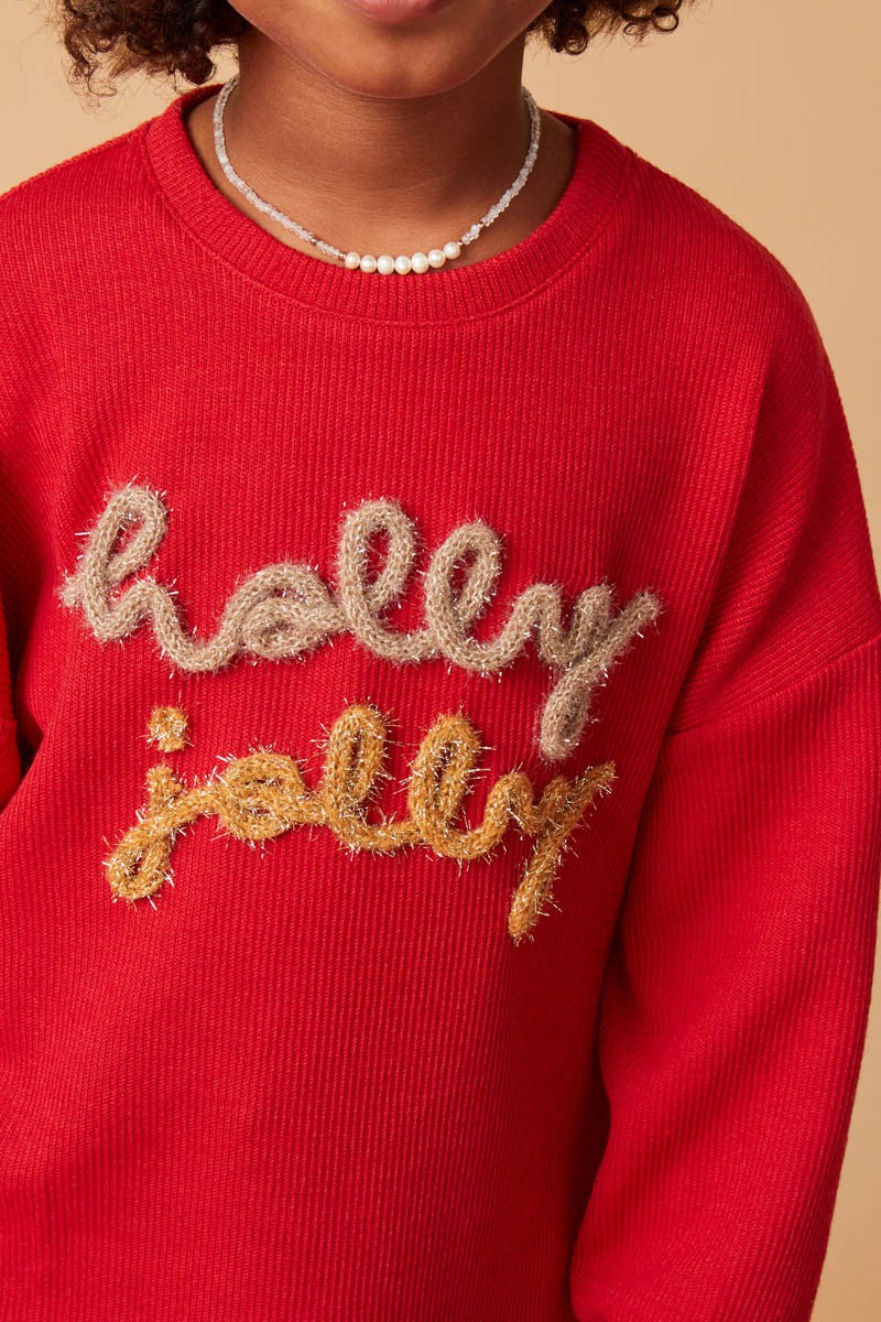 &quot;Holly Jolly&quot; Girls Sweater