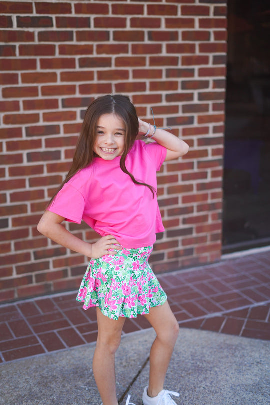 Girls' Botanical Flowers Tennis Skort