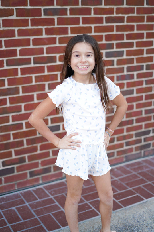 Girls' Ribbed Pajama Top