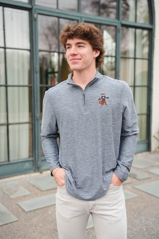 Antigua Hunk Aubie Basketball Quarter Zip Pullover