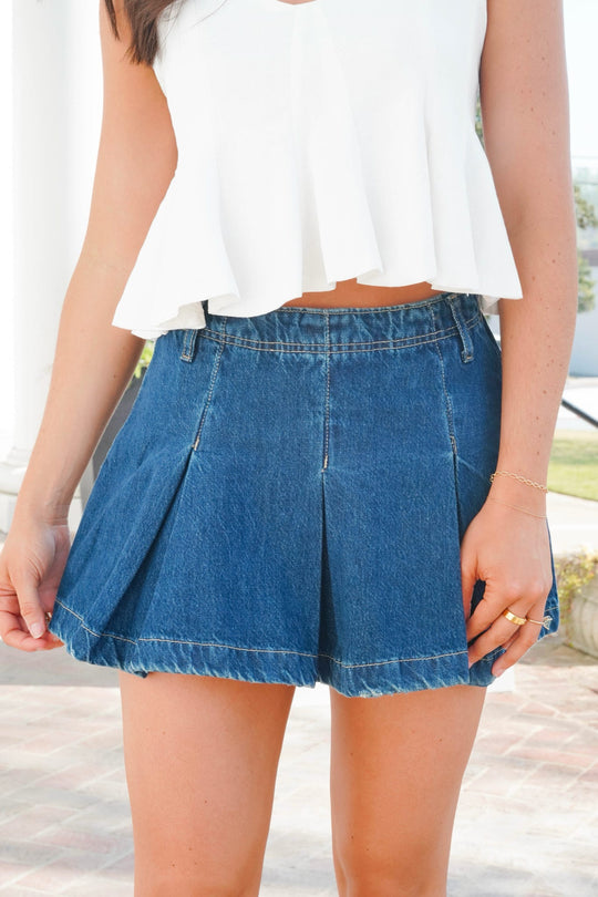 Free People Madison AVE Denim Mini Skirt