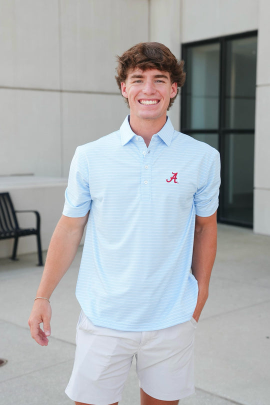Gen Teal Campus Stripe Polo "A" Polo