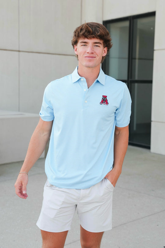 Cutter & Buck Vault "A" Forge Eco Fine Line Stripe Polo