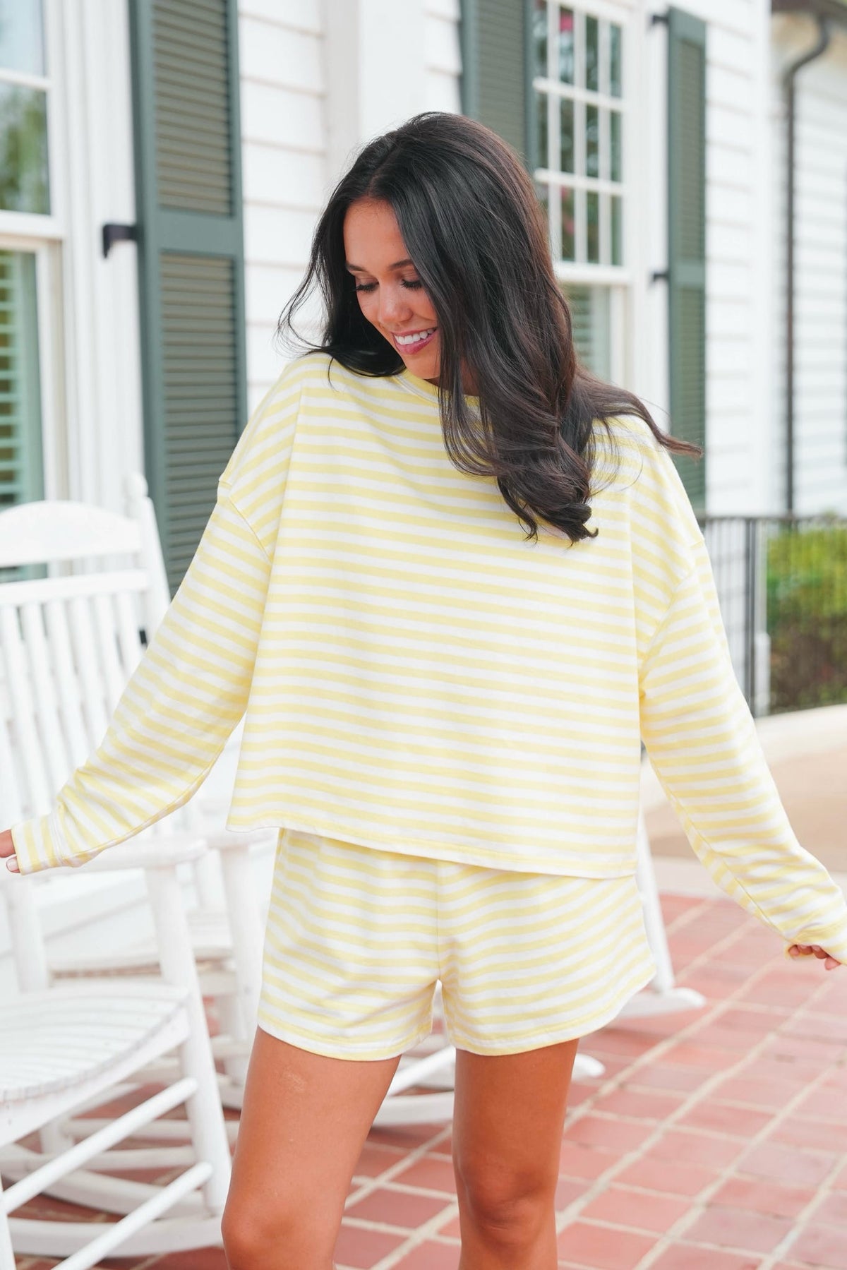 Striped Patch French Terry Pullover
