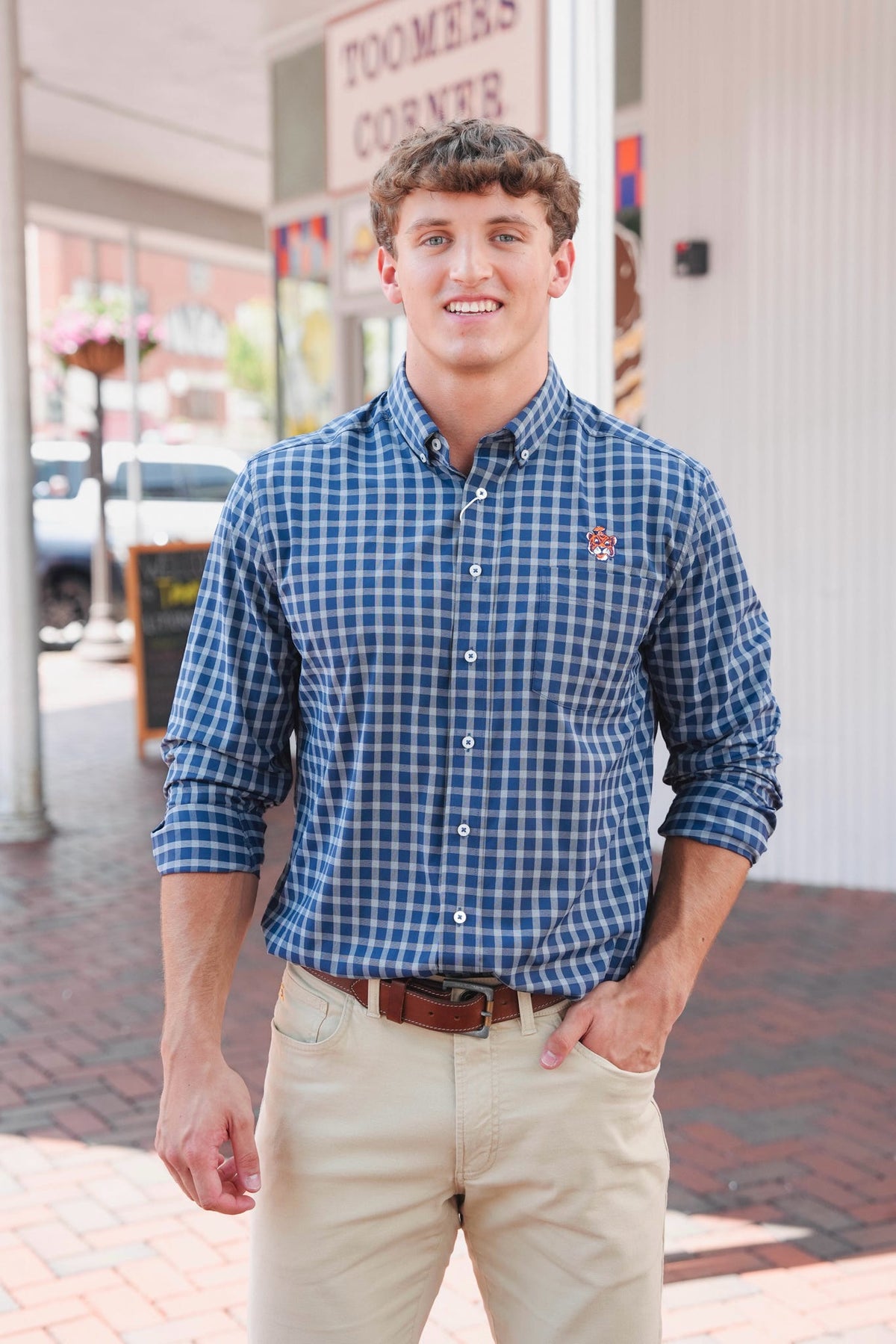 Gen Teal Awbrey Performance Aubie Button Down