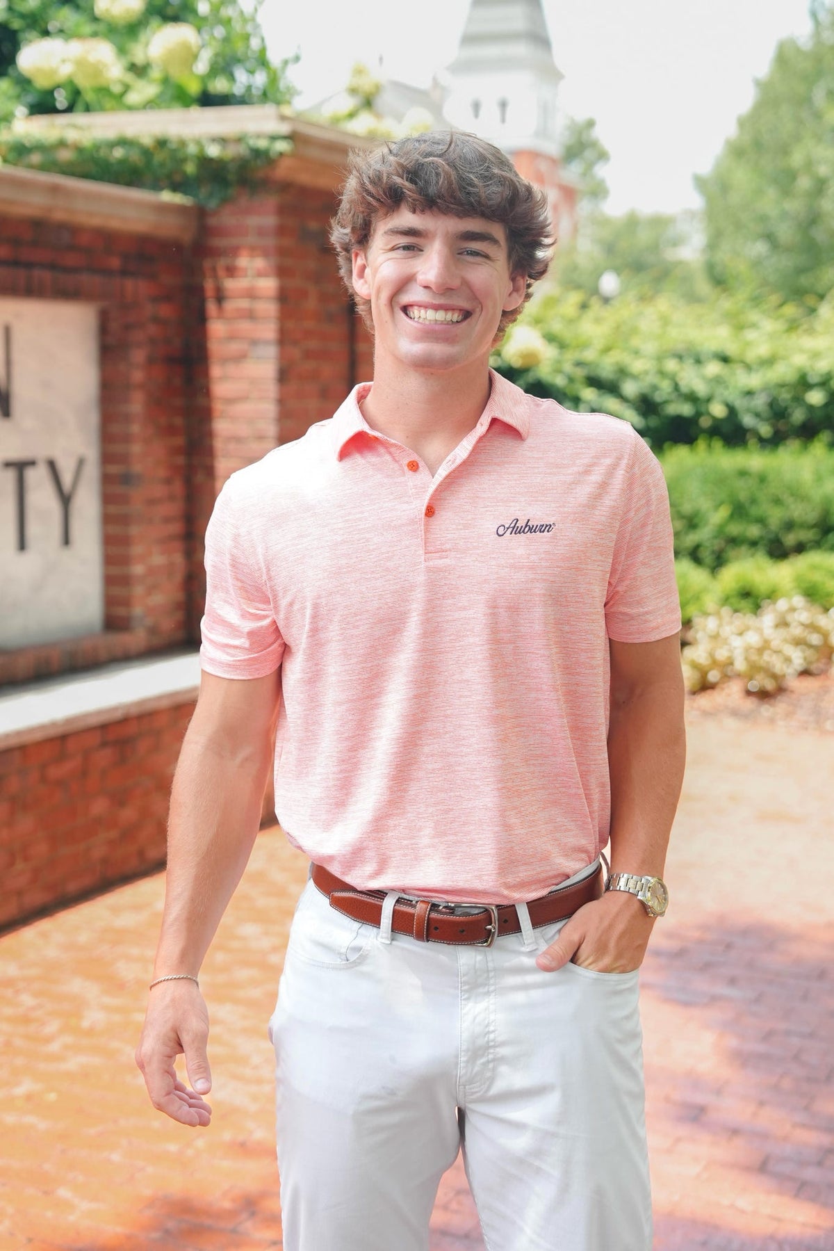 Antigua Distressed Polo Auburn Script