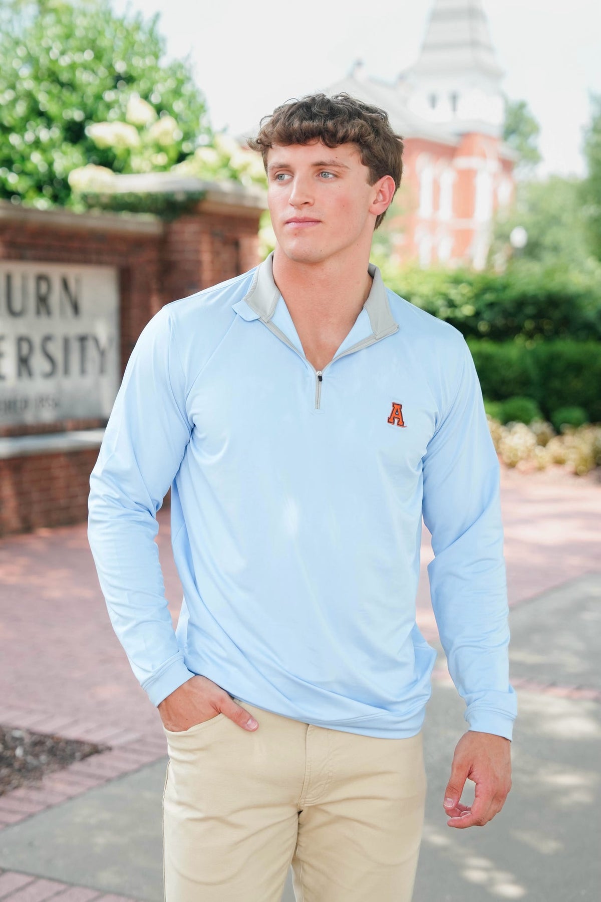 Gen Teal Vault Auburn Performance Quarter Zip Pullover