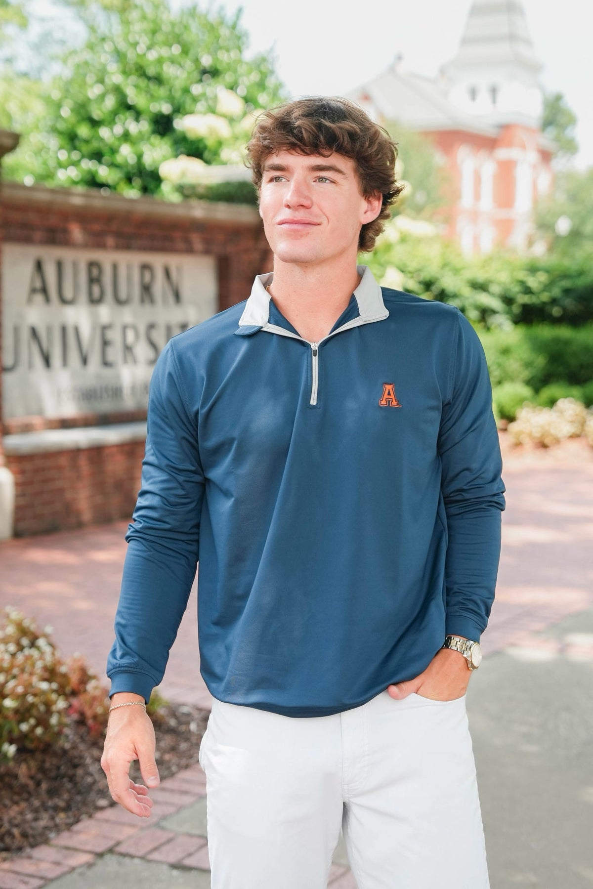 Gen Teal Vault Auburn Performance Quarter Zip Pullover