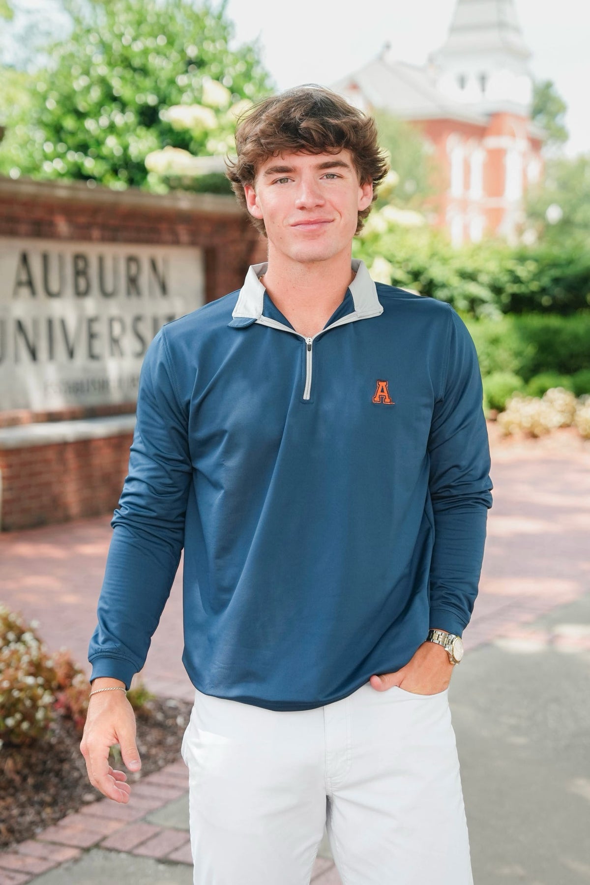 Gen Teal Vault Auburn Performance Quarter Zip Pullover