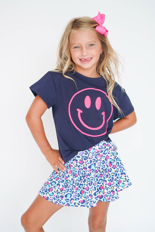Girls' Azarhia Smiley Face Boxy Tee
