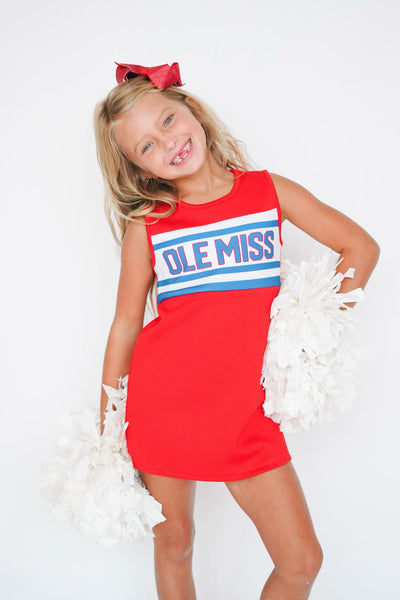 fitted lace wedding dress Wes & Willy Collegiate Girls Red Ole Miss Ruffle Tunic 10