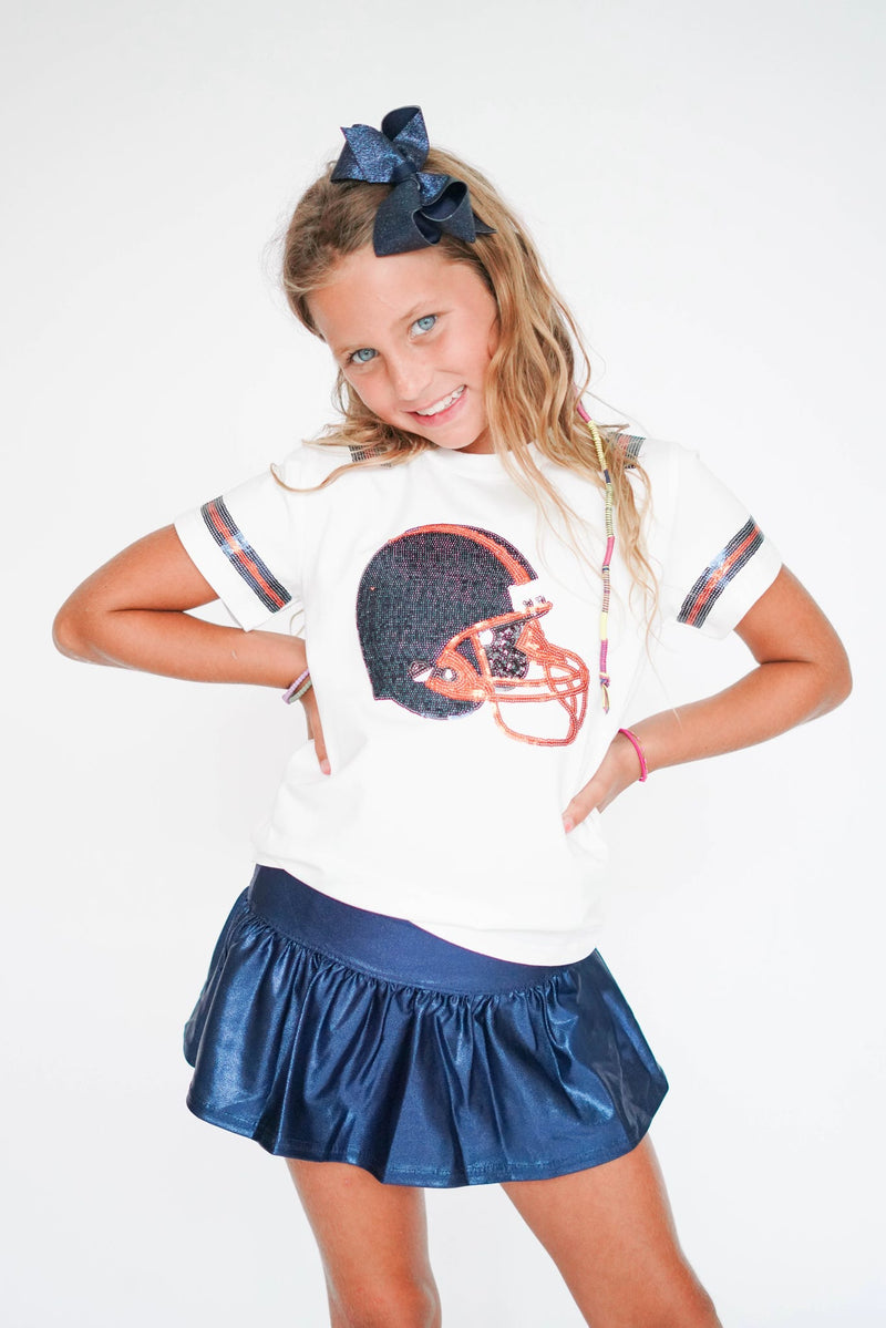 Girls Blue Metallic Skort by Azarhia