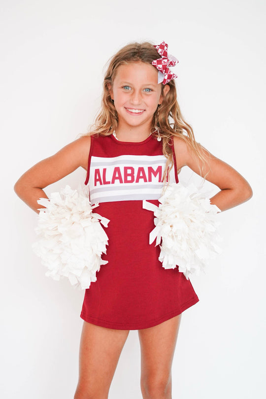Girls' Scarlet Alabama Striped Cheer Dress