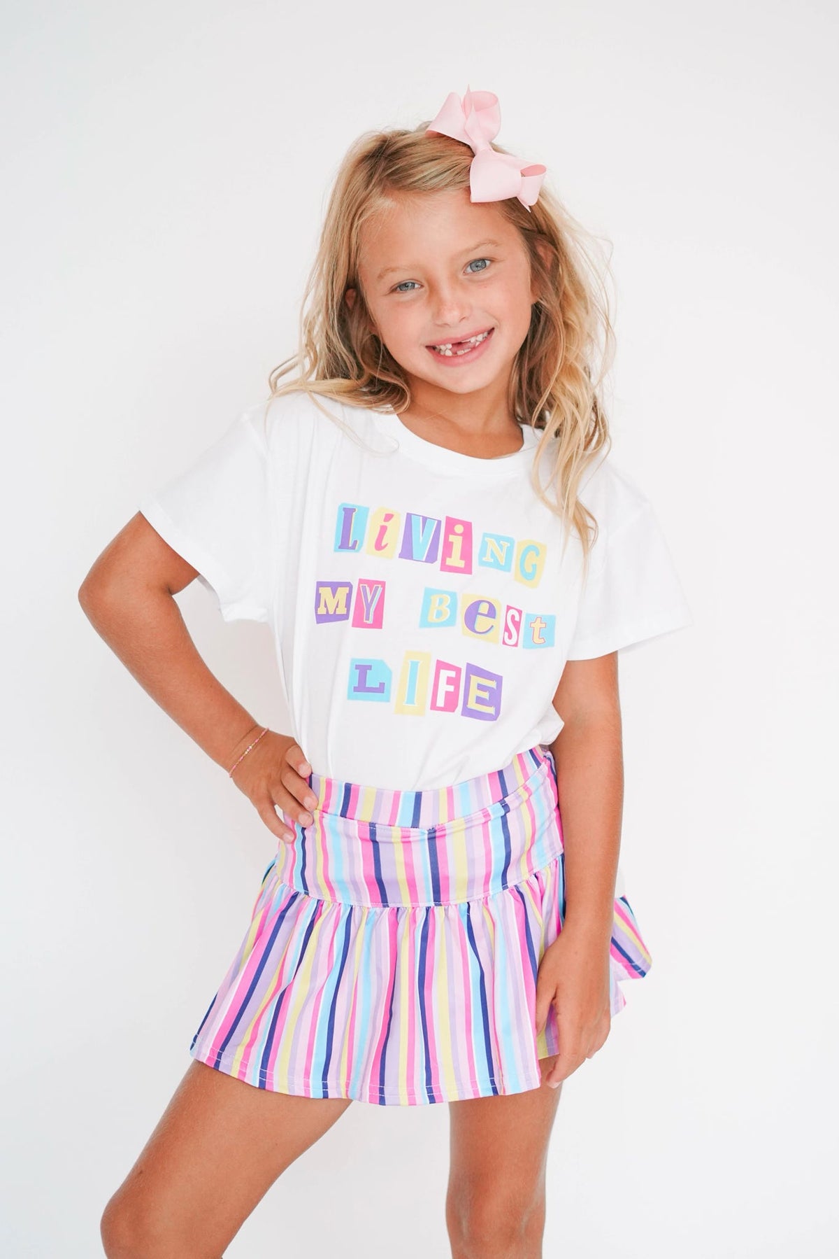 Girls' Azarhia Gathered Skort Print