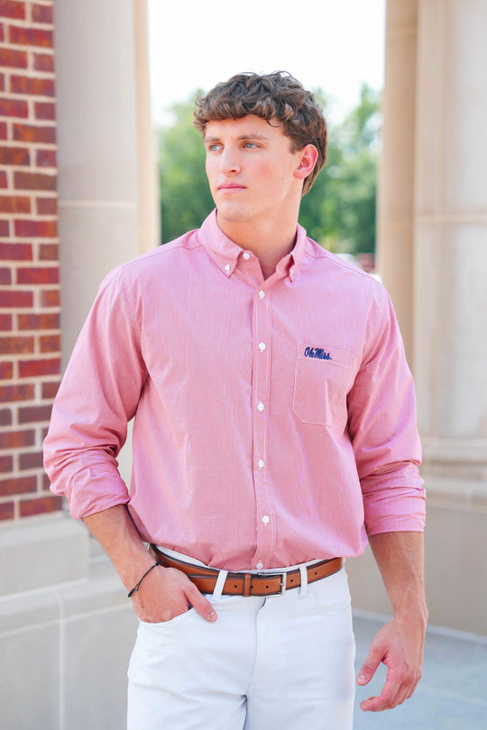 Antigua Porter Ole Miss Script Button Down