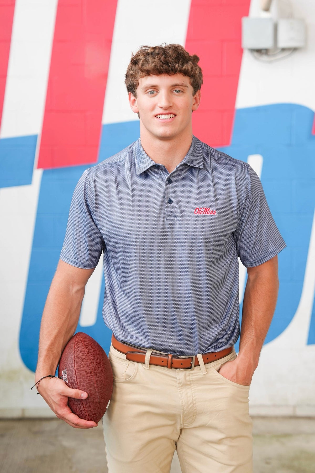 Antigua Rings Ole Miss Script Polo