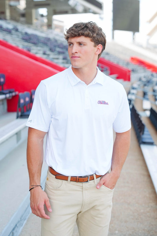 Antigua Reprocess Ole Miss Script Polo