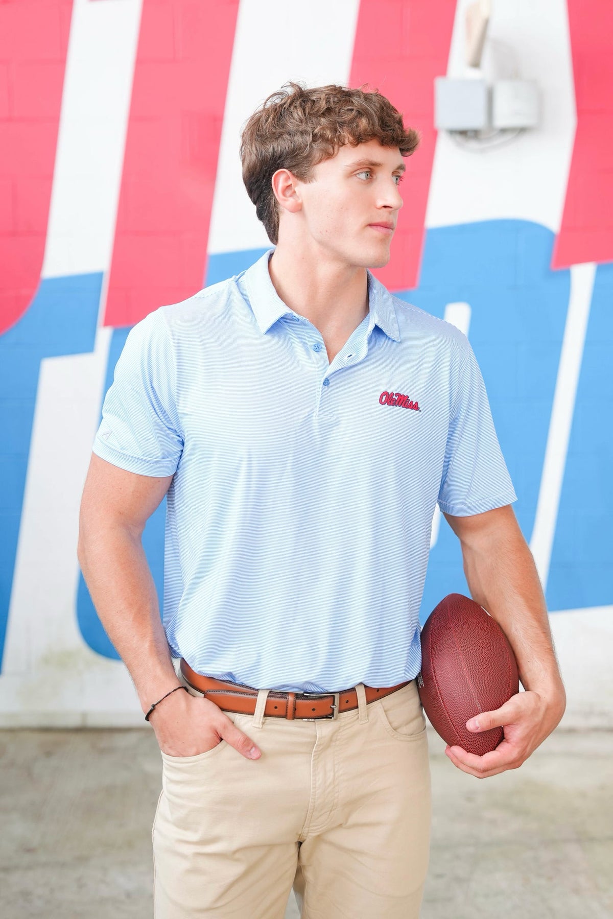 Antigua Rings Ole Miss Script Polo