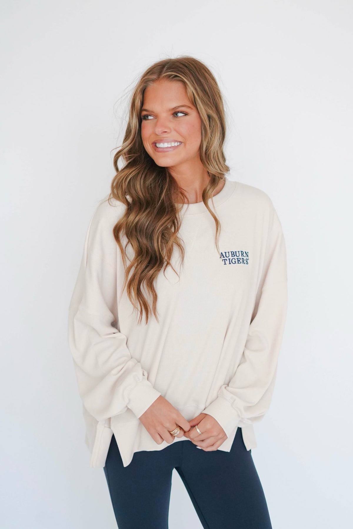Auburn Tigers Ribbed Slouchy Crew