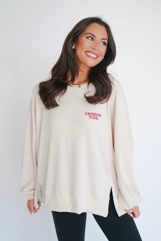 Crimson Tide Ribbed Slouchy Crew