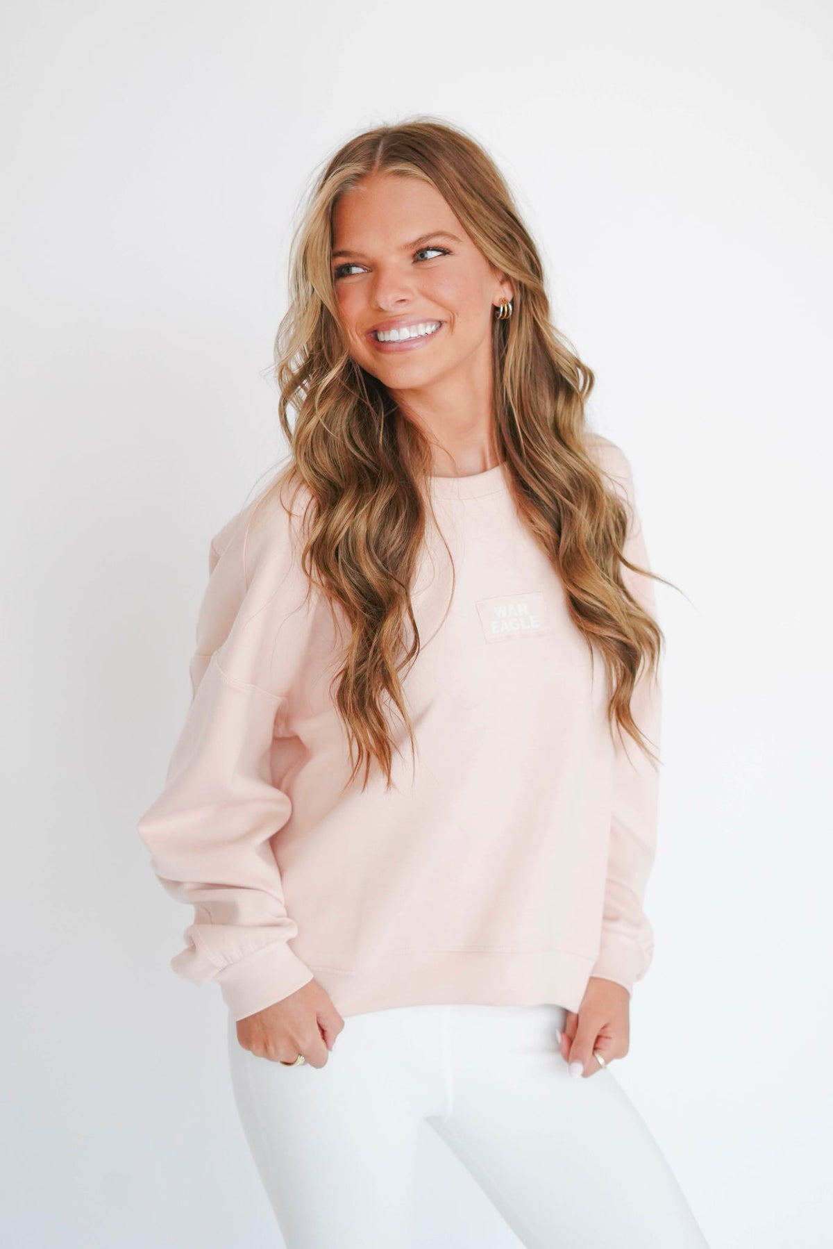 Scarlet & Gold War Eagle Patch Scuba Crop Sweatshirt