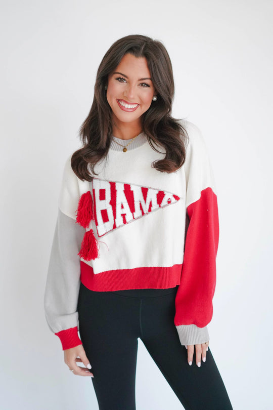 Queen Of Sparkles Alabama Pennant Sweater