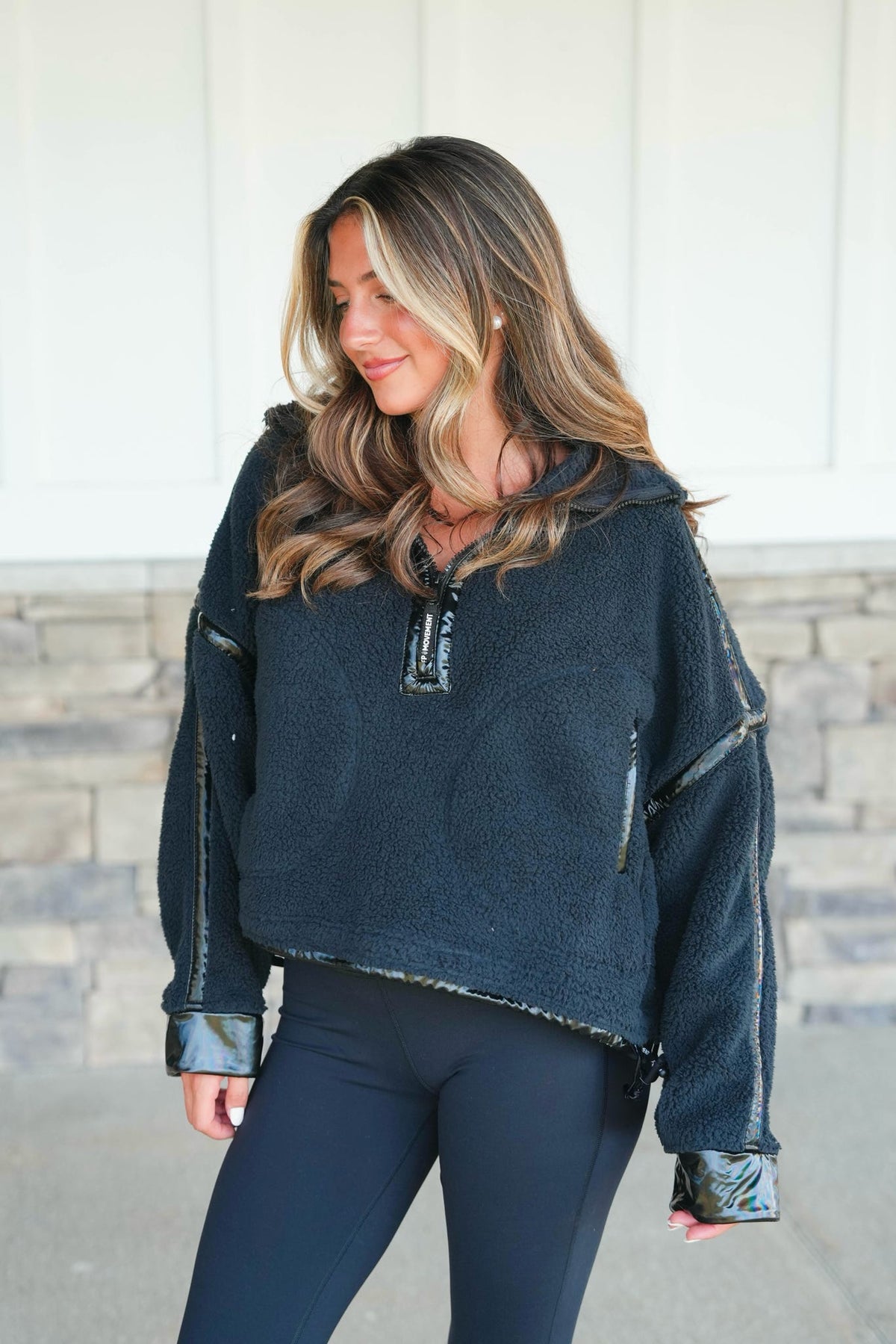 Free People Mountain High Shine 1/2 Zip