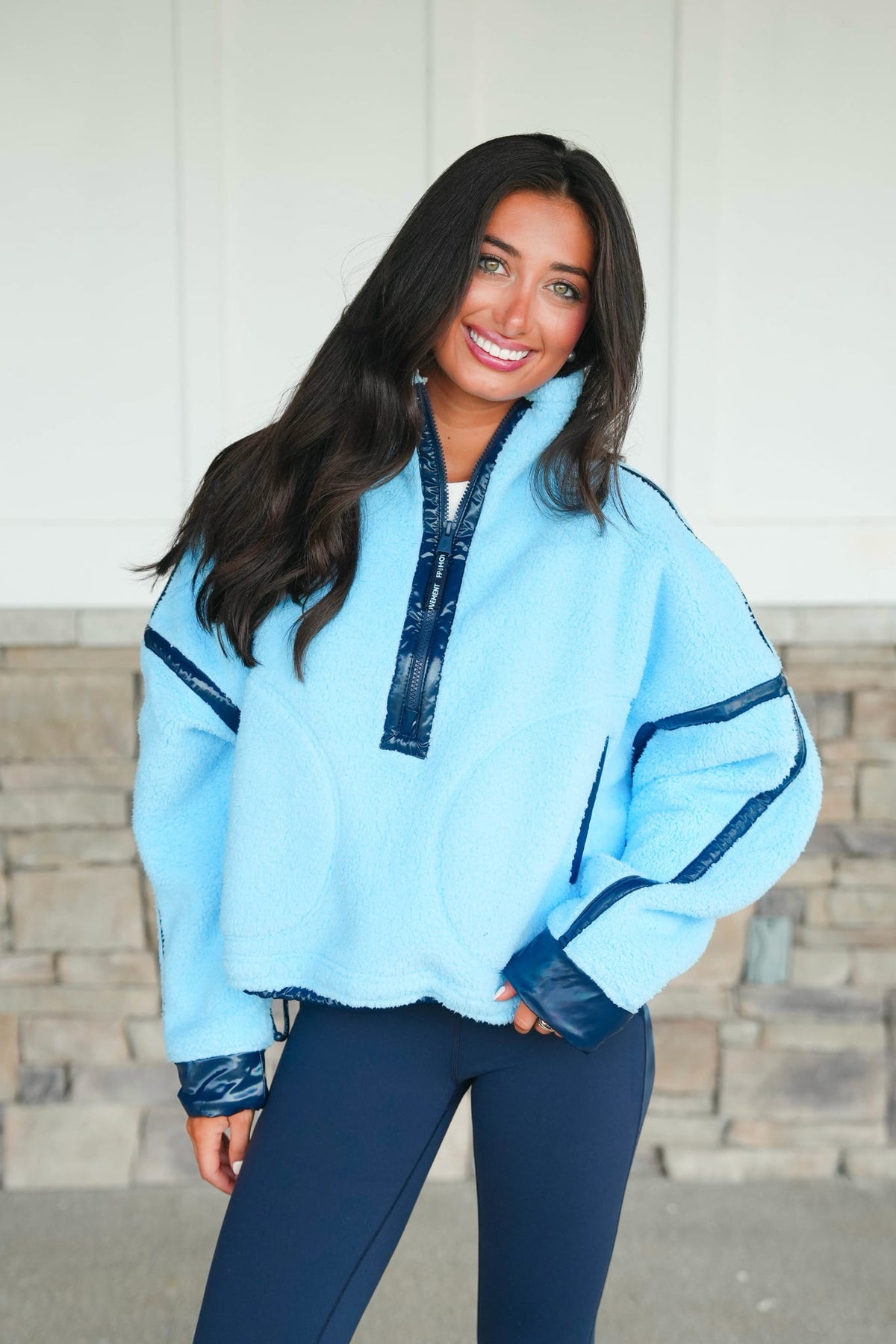 Free People Mountain High Shine 1/2 Zip